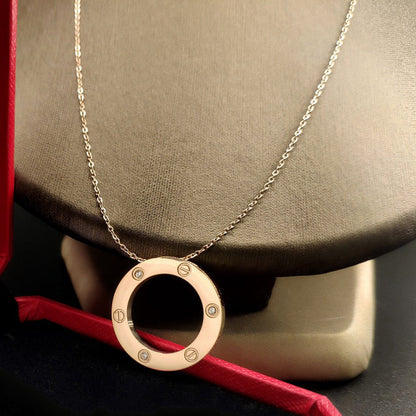 [Cadisa] LOVE NECKLACE 16MM 3 DIAMONDS