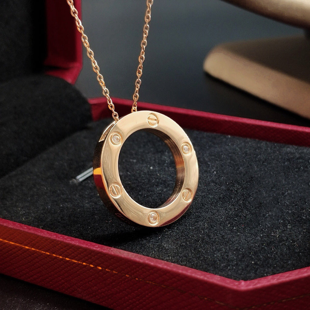 [Cadisa] LOVE NECKLACE 16MM 3 DIAMONDS