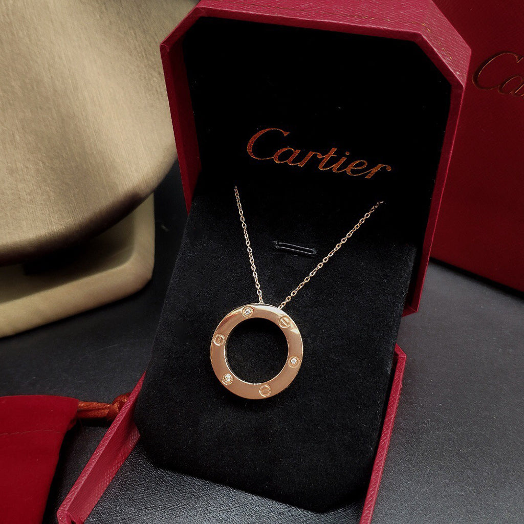 [Cadisa] LOVE NECKLACE 16MM 3 DIAMONDS