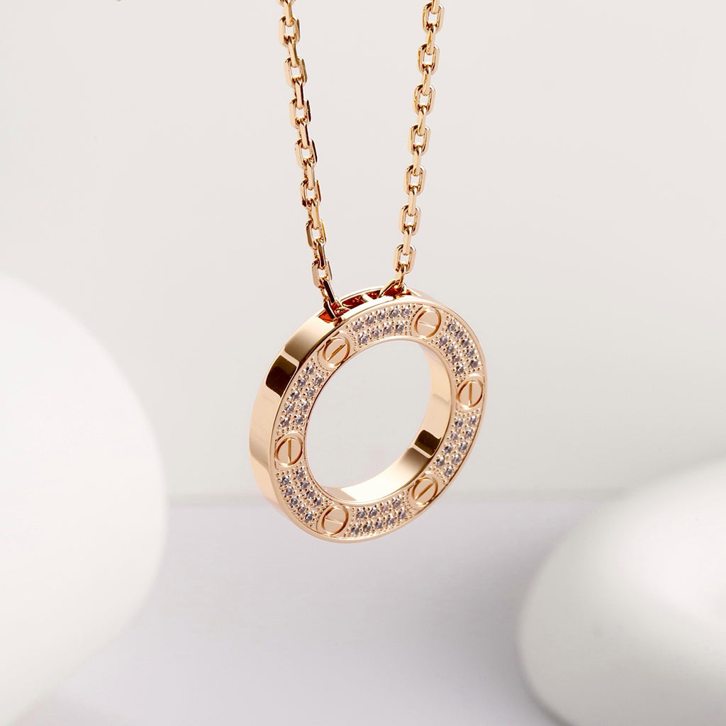 [Cadisa] LOVE NECKLACE 16MM  FULL DIAMOND