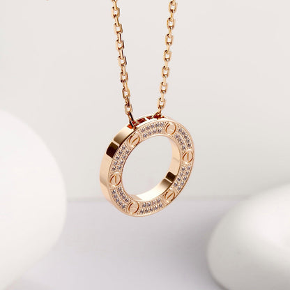 [Cadisa] LOVE NECKLACE 16MM  FULL DIAMOND