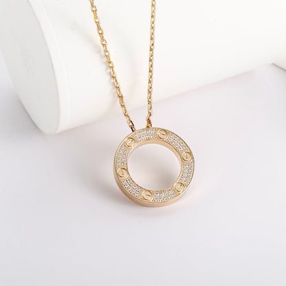 [Cadisa] LOVE NECKLACE 16MM  FULL DIAMOND