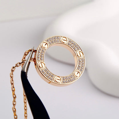[Cadisa] LOVE NECKLACE 16MM  FULL DIAMOND
