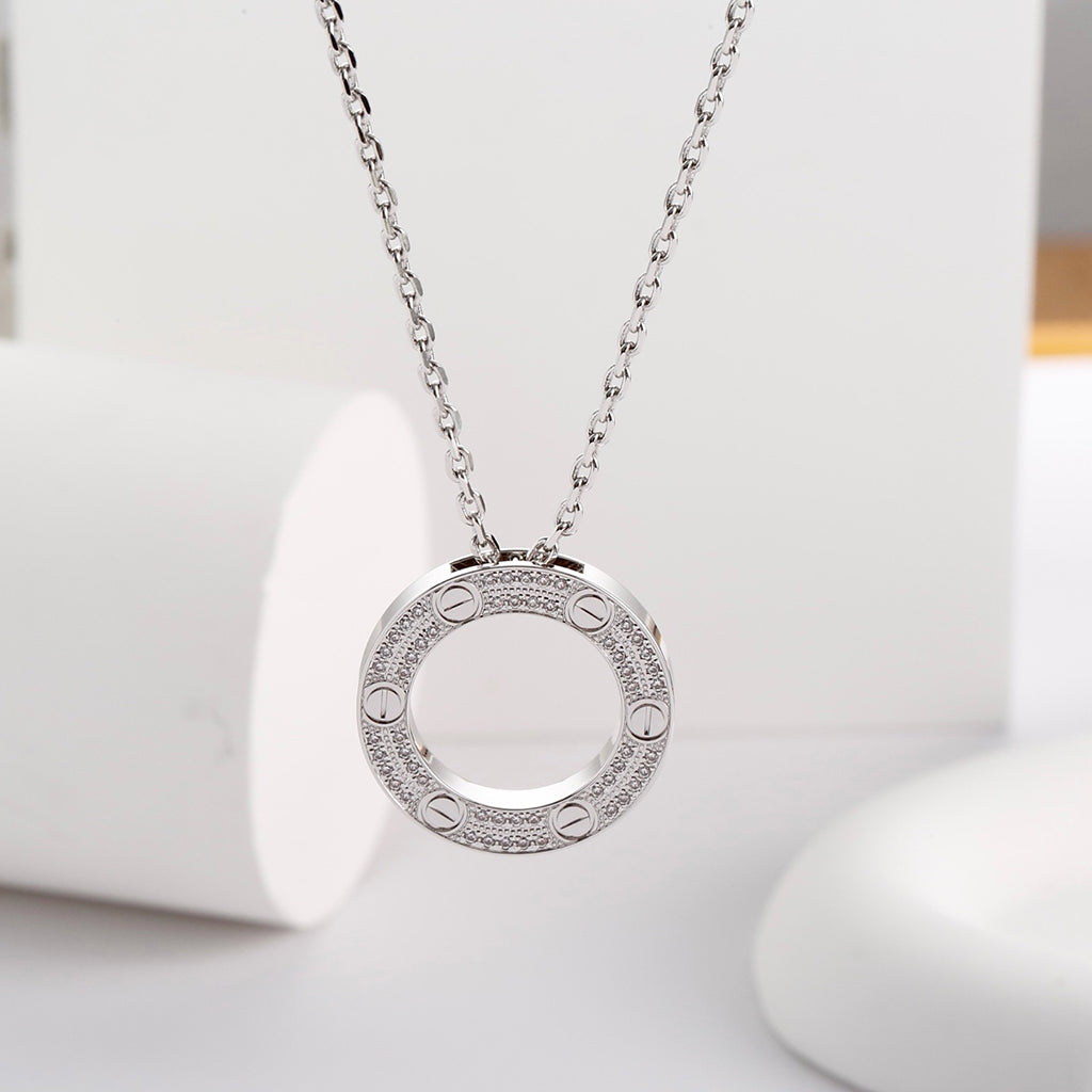 [Cadisa] LOVE NECKLACE 16MM  FULL DIAMOND