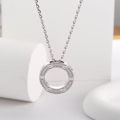 [Cadisa] LOVE NECKLACE 16MM  FULL DIAMOND