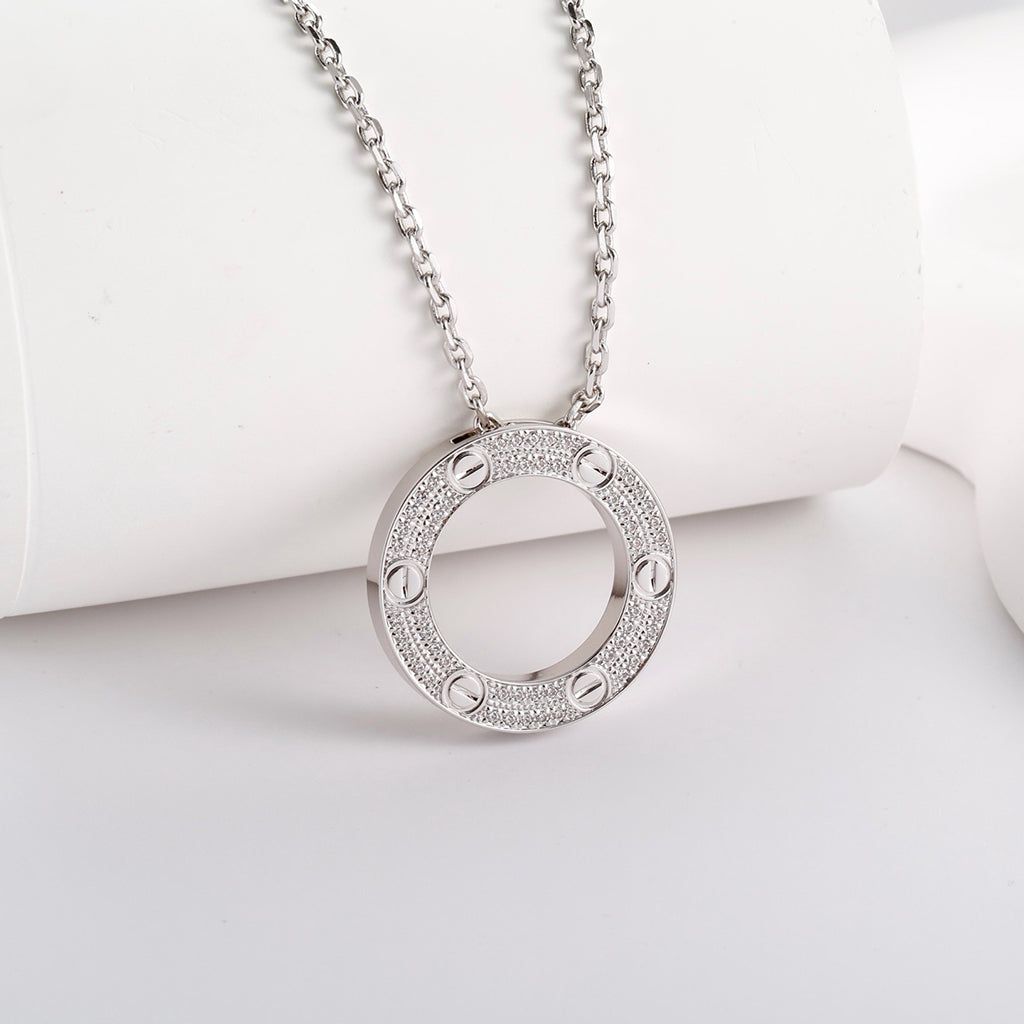 [Cadisa] LOVE NECKLACE 16MM  FULL DIAMOND