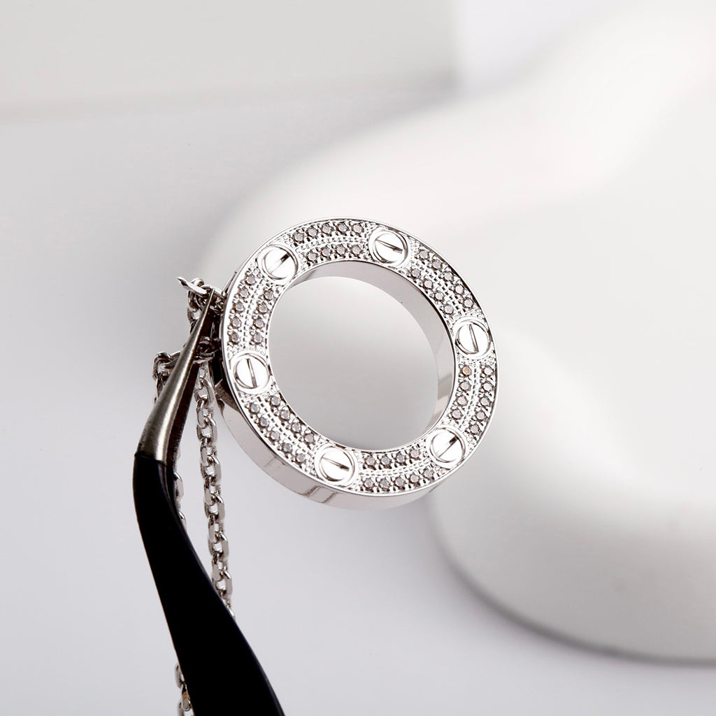 [Cadisa] LOVE NECKLACE 16MM  FULL DIAMOND
