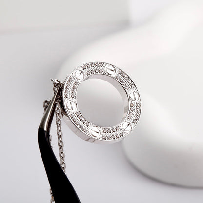 [Cadisa] LOVE NECKLACE 16MM  FULL DIAMOND