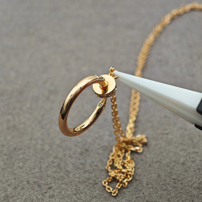 [Cadisa] JUSTE NECKLACE HALF DIAMOND