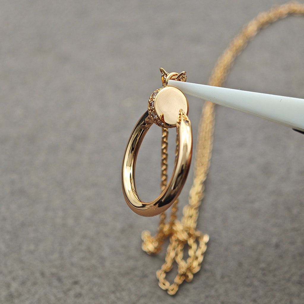 [Cadisa] JUSTE NECKLACE HALF DIAMOND