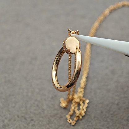 [Cadisa] JUSTE NECKLACE HALF DIAMOND