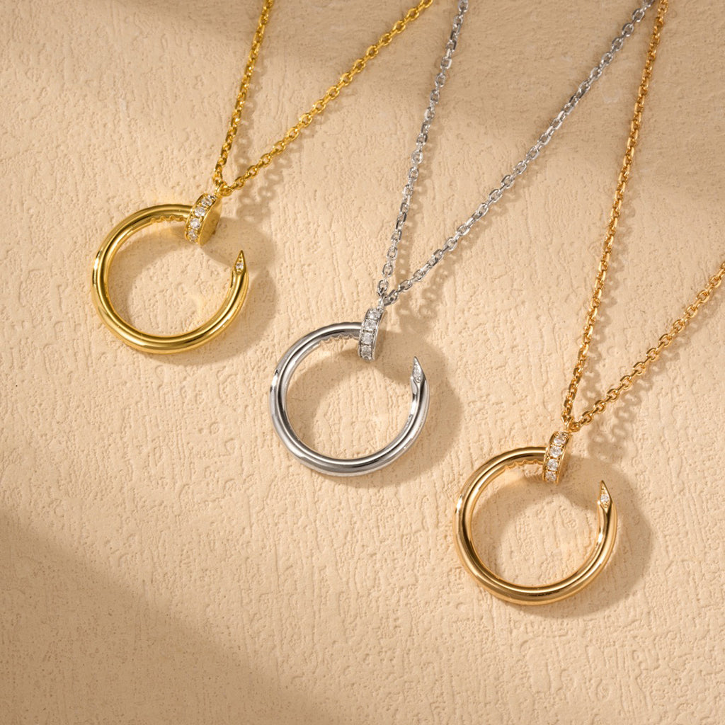[Cadisa] JUSTE NECKLACE HALF DIAMOND