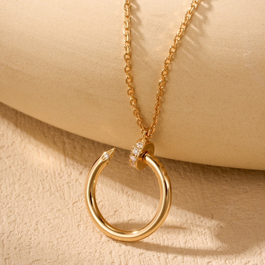 [Cadisa] JUSTE NECKLACE HALF DIAMOND