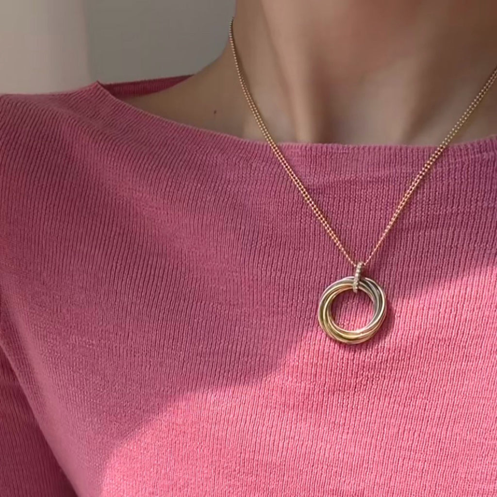 [Cadisa] TRINITY MEDIUM  DIAMONDS NECKLACE