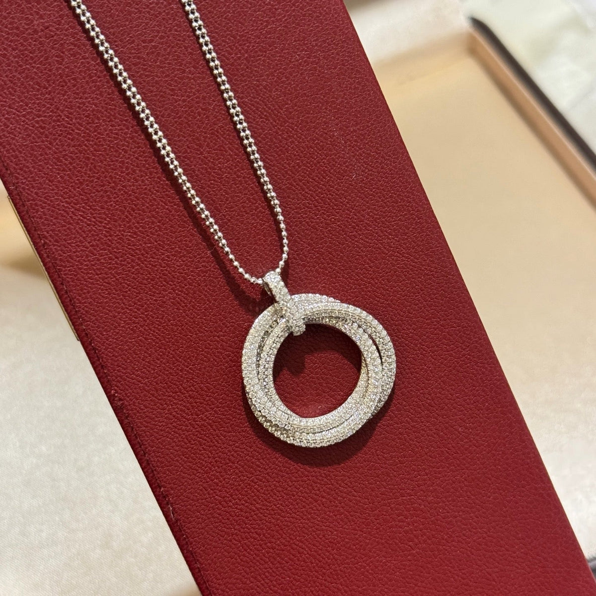 [Cadisa] TRINITY LARGE FULL DIAMOND  NECKLACE