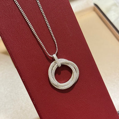 [Cadisa] TRINITY LARGE FULL DIAMOND  NECKLACE