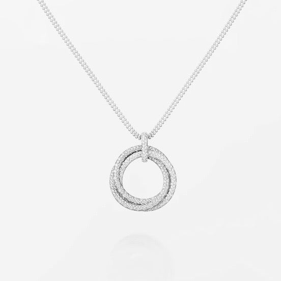 [Cadisa] TRINITY LARGE FULL DIAMOND  NECKLACE