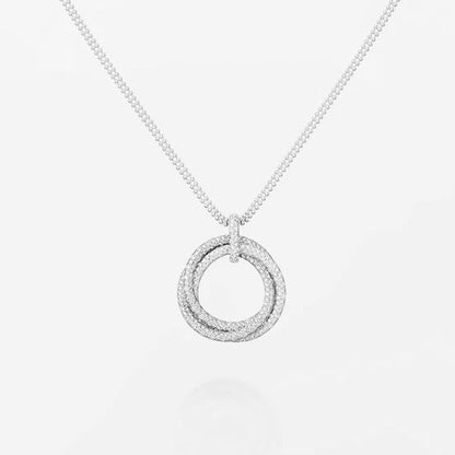 [Cadisa] TRINITY LARGE FULL DIAMOND  NECKLACE