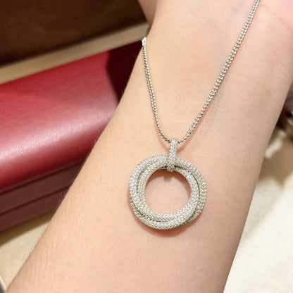 [Cadisa] TRINITY LARGE FULL DIAMOND  NECKLACE