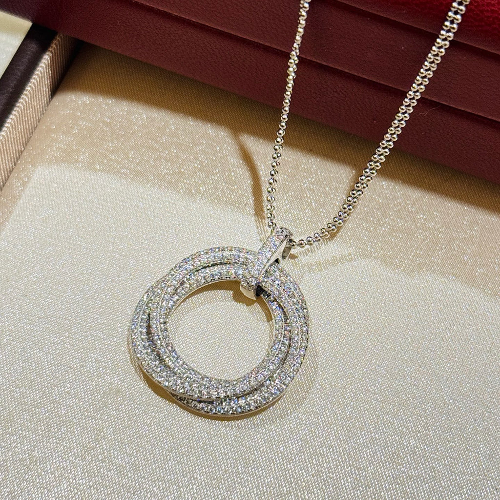 [Cadisa] TRINITY LARGE FULL DIAMOND  NECKLACE