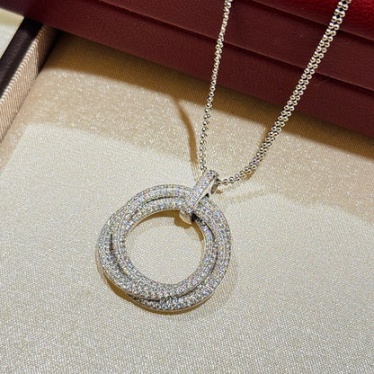 [Cadisa] TRINITY LARGE FULL DIAMOND  NECKLACE
