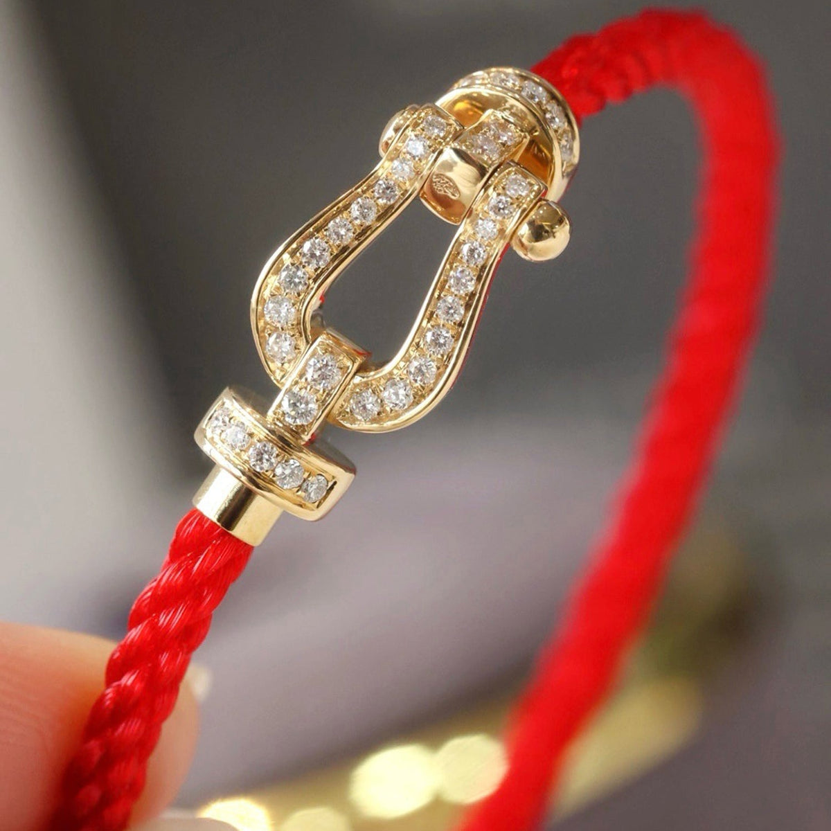 [Cadisa]FORCE LARGE HORSESHOE FULL DIAMOND BRACELET GOLD