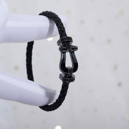 [Cadisa]FORCE LARGE SERIES HORSESHOE BLACK SAMURAI BRACELET