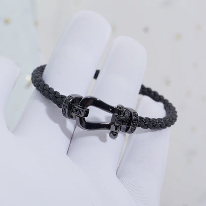 [Cadisa]FORCE LARGE SERIES HORSESHOE BLACK SAMURAI BRACELET