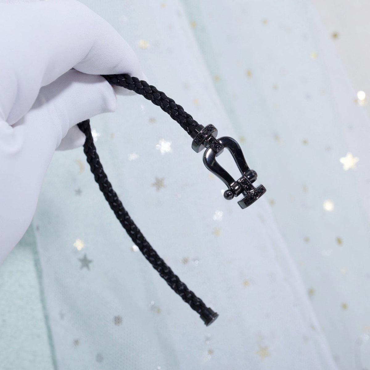 [Cadisa]FORCE LARGE SERIES HORSESHOE BLACK SAMURAI BRACELET