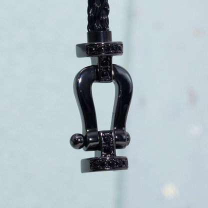 [Cadisa]FORCE LARGE SERIES HORSESHOE BLACK SAMURAI BRACELET
