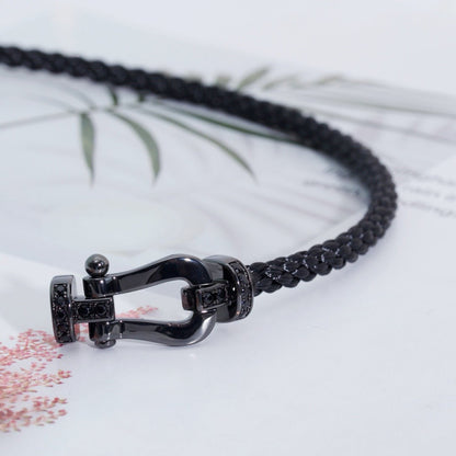 [Cadisa]FORCE LARGE SERIES HORSESHOE BLACK SAMURAI BRACELET