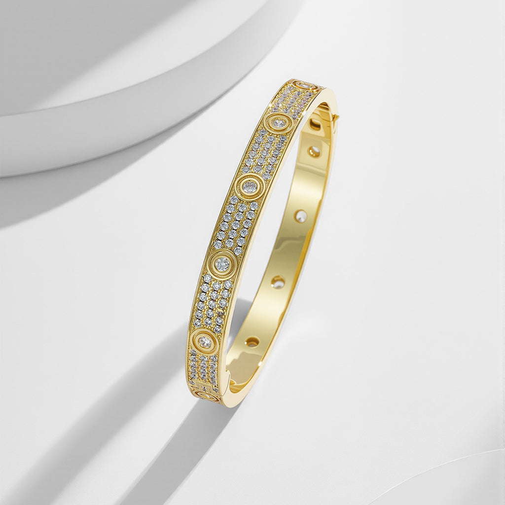 [Cadisa] LOVE BRACELET 6.1MM DIAMOND-PAVED 10 BIG DIAMONDS