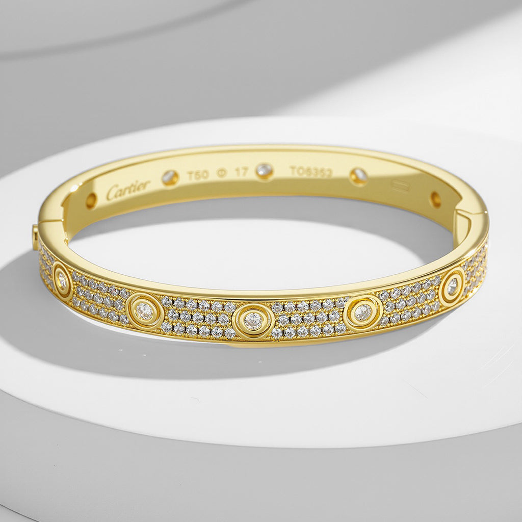 [Cadisa] LOVE BRACELET 6.1MM DIAMOND-PAVED 10 BIG DIAMONDS