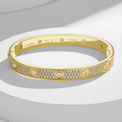 [Cadisa] LOVE BRACELET 6.1MM DIAMOND-PAVED 10 BIG DIAMONDS