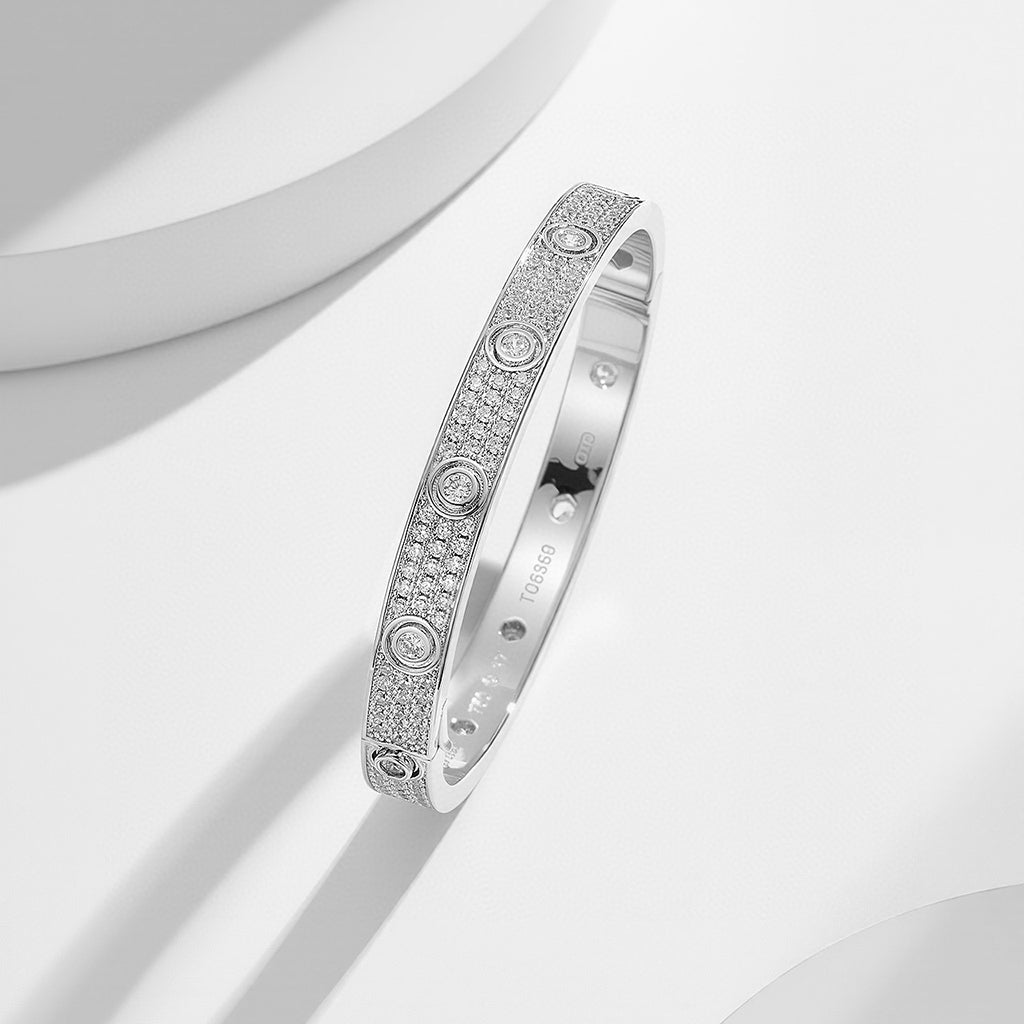 [Cadisa] LOVE BRACELET 6.1MM DIAMOND-PAVED 10 BIG DIAMONDS