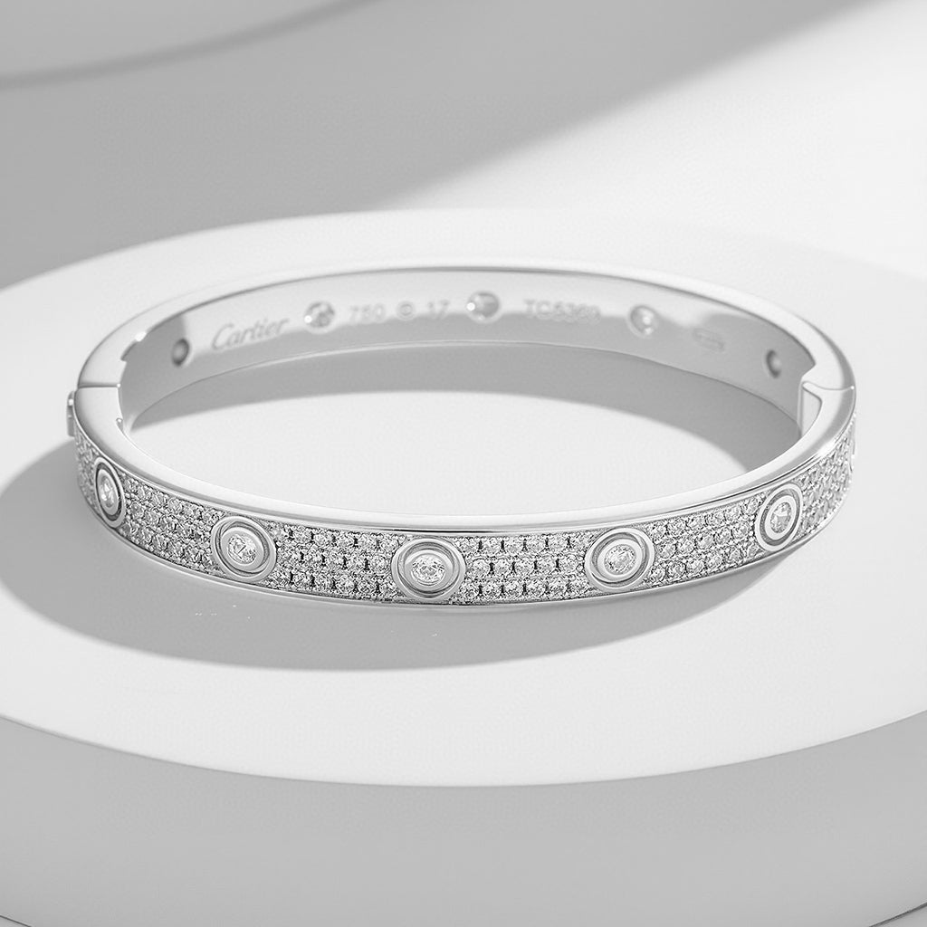[Cadisa] LOVE BRACELET 6.1MM DIAMOND-PAVED 10 BIG DIAMONDS