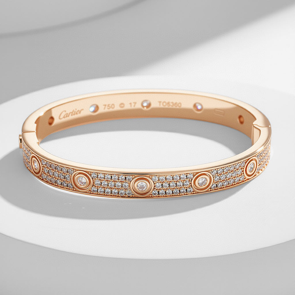[Cadisa] LOVE BRACELET 6.1MM DIAMOND-PAVED 10 BIG DIAMONDS