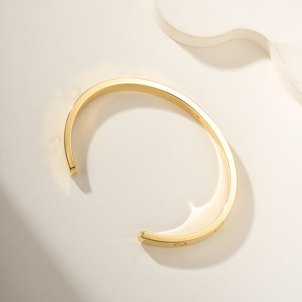 [Cadisa] LOVE BRACELET 6.1MM 1 DIAMOND OPEN CUFF