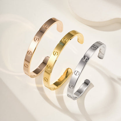 [Cadisa] LOVE BRACELET 6.1MM OPEN CUFF
