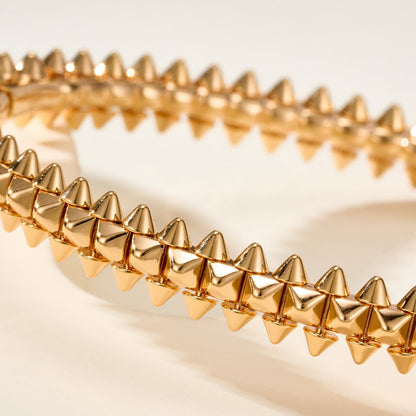 [Cadisa] CLASH & Clover Laser 5-Motif & LOVE Brushed Bracelet Stack Set