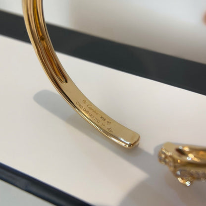 [Cadisa] PANTHERE HALF DIAMOND OPEN BRACELET