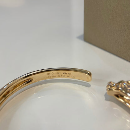 [Cadisa] PANTHERE HALF DIAMOND OPEN BRACELET