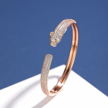 [Cadisa] PANTHERE FULL DIAMOND OPEN BRACELET