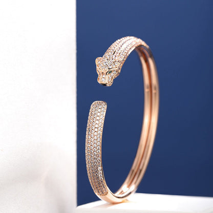 [Cadisa] PANTHERE FULL DIAMOND OPEN BRACELET