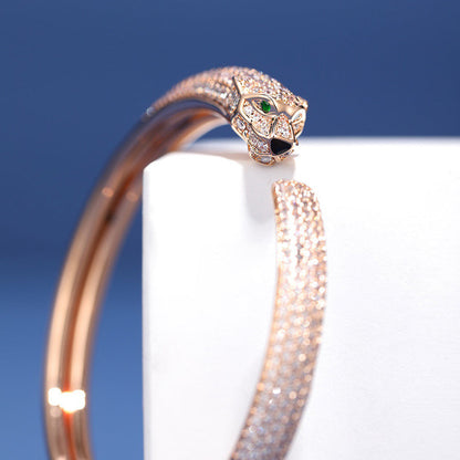 [Cadisa] PANTHERE FULL DIAMOND OPEN BRACELET