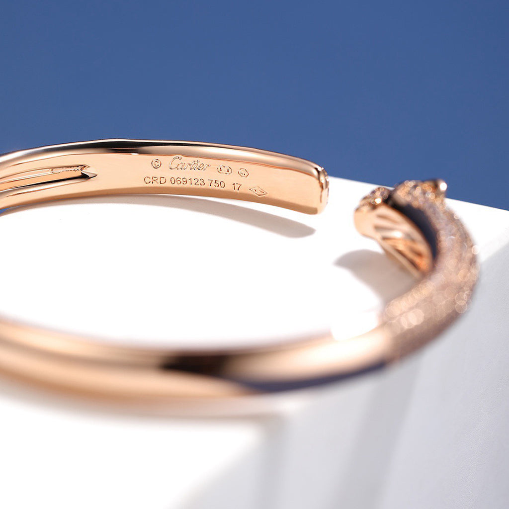 [Cadisa] PANTHERE FULL DIAMOND OPEN BRACELET