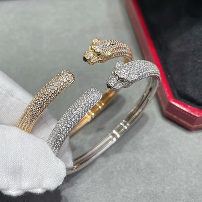 [Cadisa] PANTHERE FULL DIAMOND OPEN BRACELET