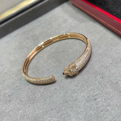 [Cadisa] PANTHERE FULL DIAMOND OPEN BRACELET