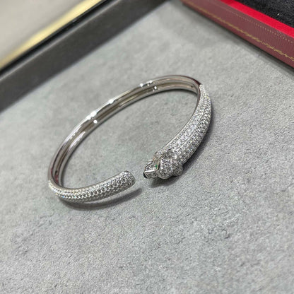 [Cadisa] PANTHERE FULL DIAMOND OPEN BRACELET