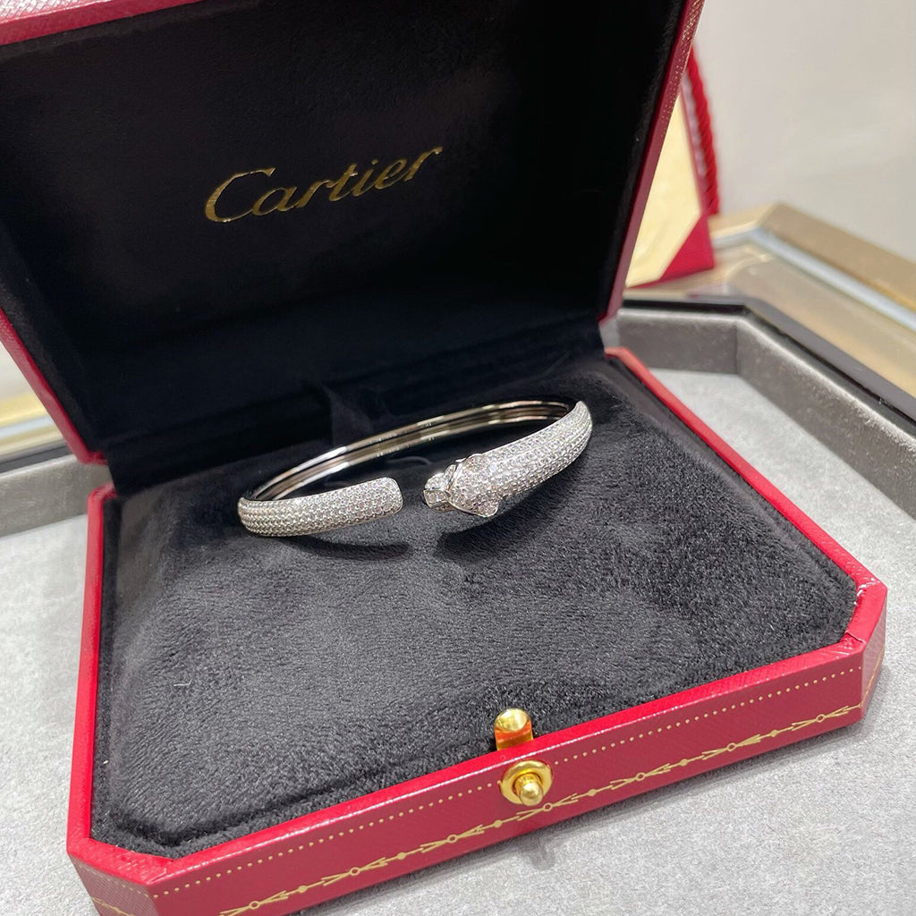 [Cadisa] PANTHERE FULL DIAMOND OPEN BRACELET